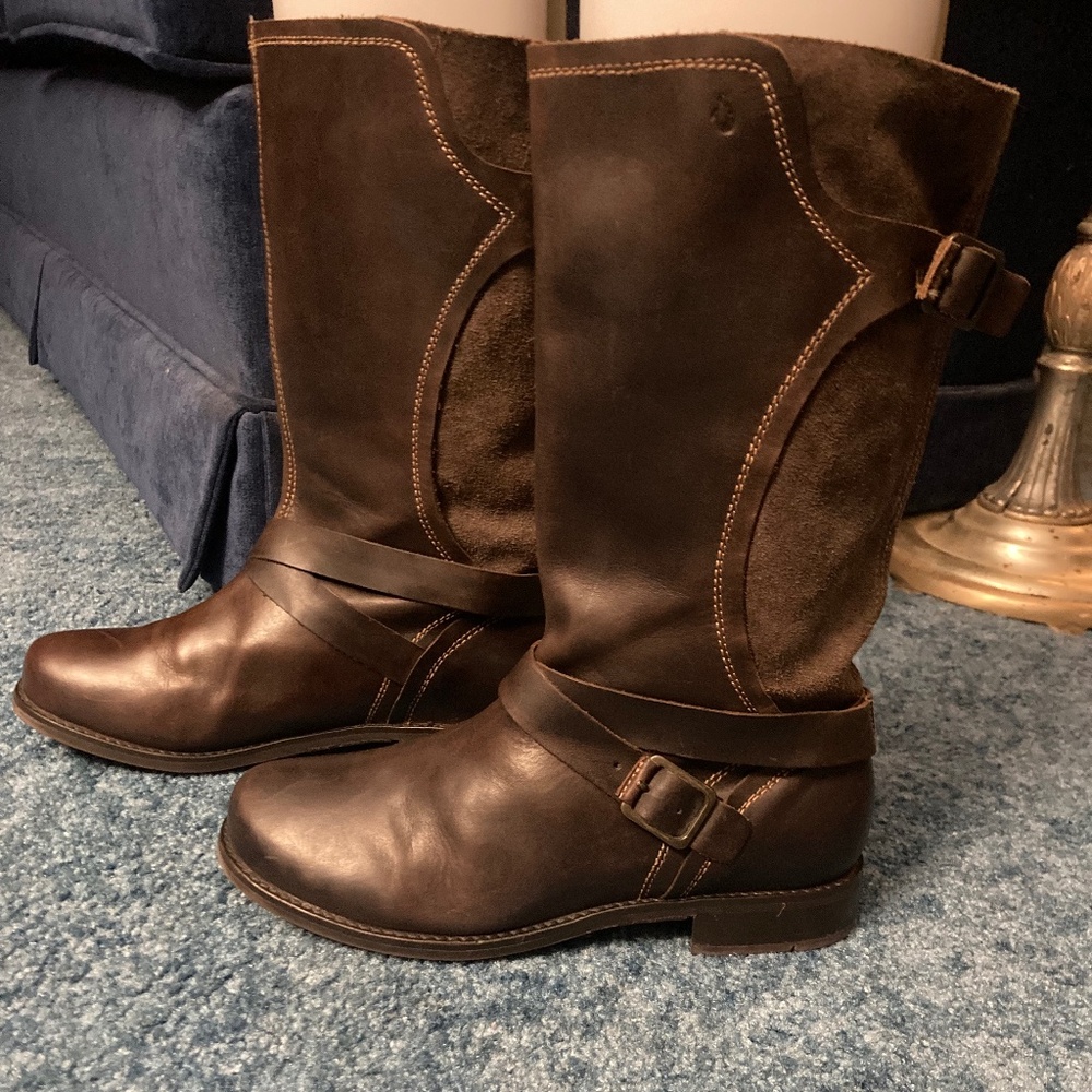Olu'Kai Pa'ia brown leather and suede Boots - Women's